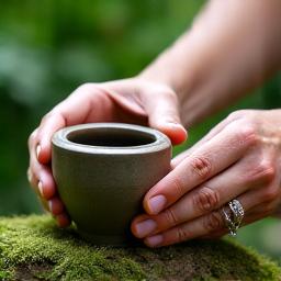 Portrait of Aurora Clayworks co-founder, focused on sustainable ceramic production