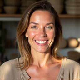 Portrait of Elara Vance, a skilled ceramic artist