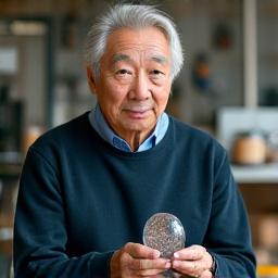 Portrait of Kenji Tanaka, a master glassblower