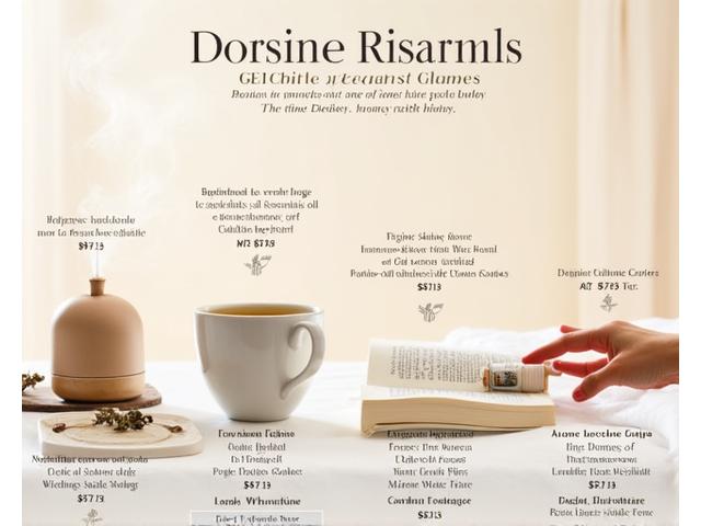 A visual timeline or infographic depicting a soothing 60-minute bedtime ritual, featuring Fired Life ceramic tea sets, diffusers, and a hand applying essential oil from a ceramic roller, all bathed in soft, warm lighting.