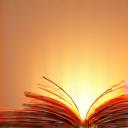 Illustration of a stylized open book with glowing pages, representing new knowledge and discovery.